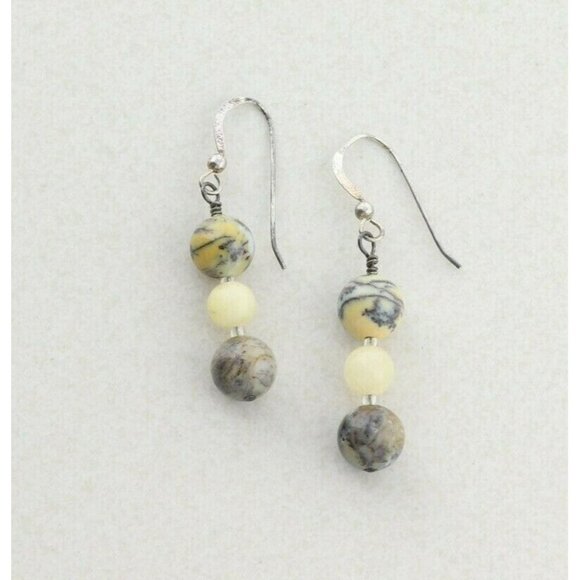 Sterling Silver Agate Earrings Dangle Drop Earrings - Picture 7 of 7